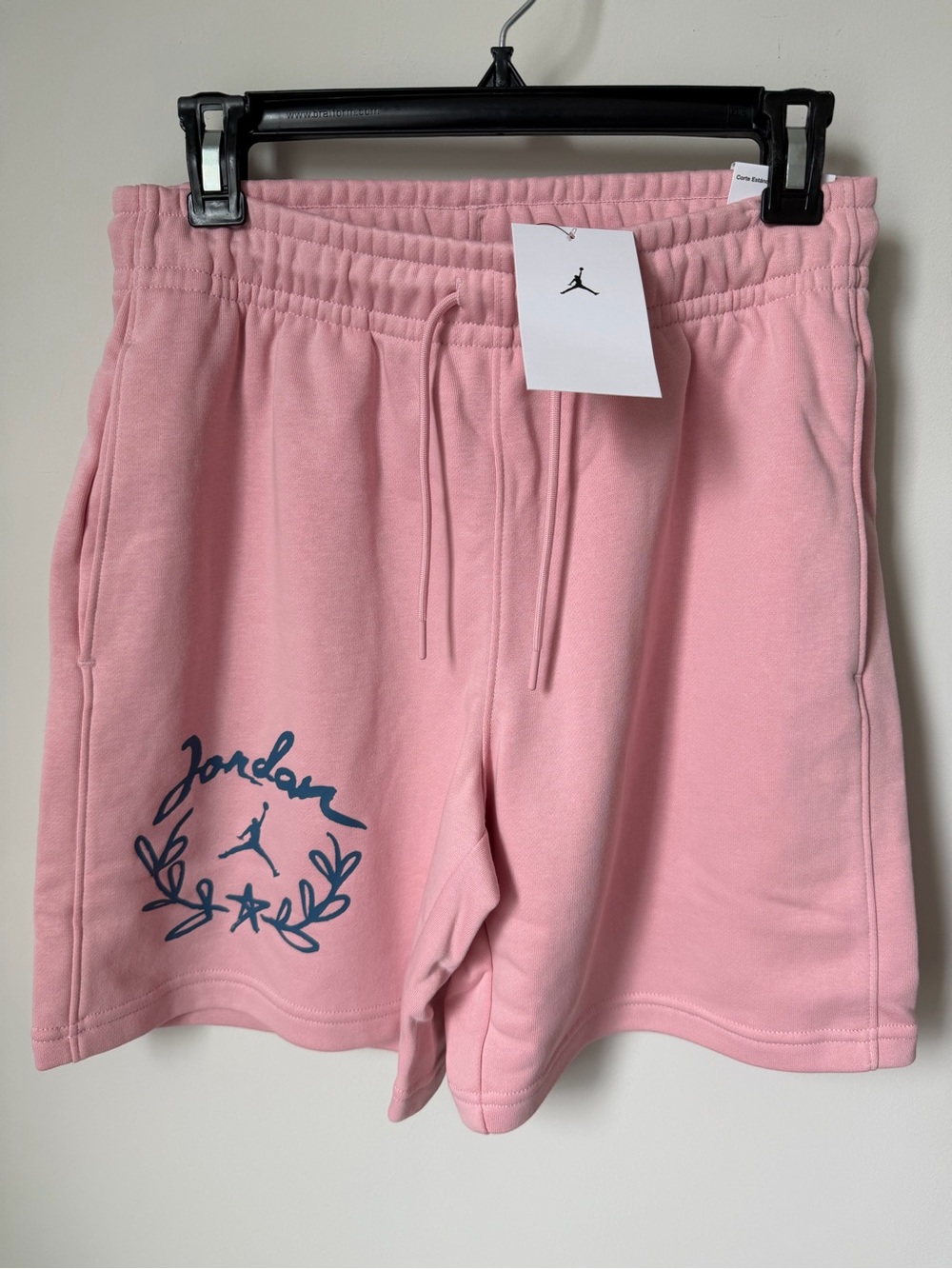 Jordan Pink Athletic Shorts with Navy Logo